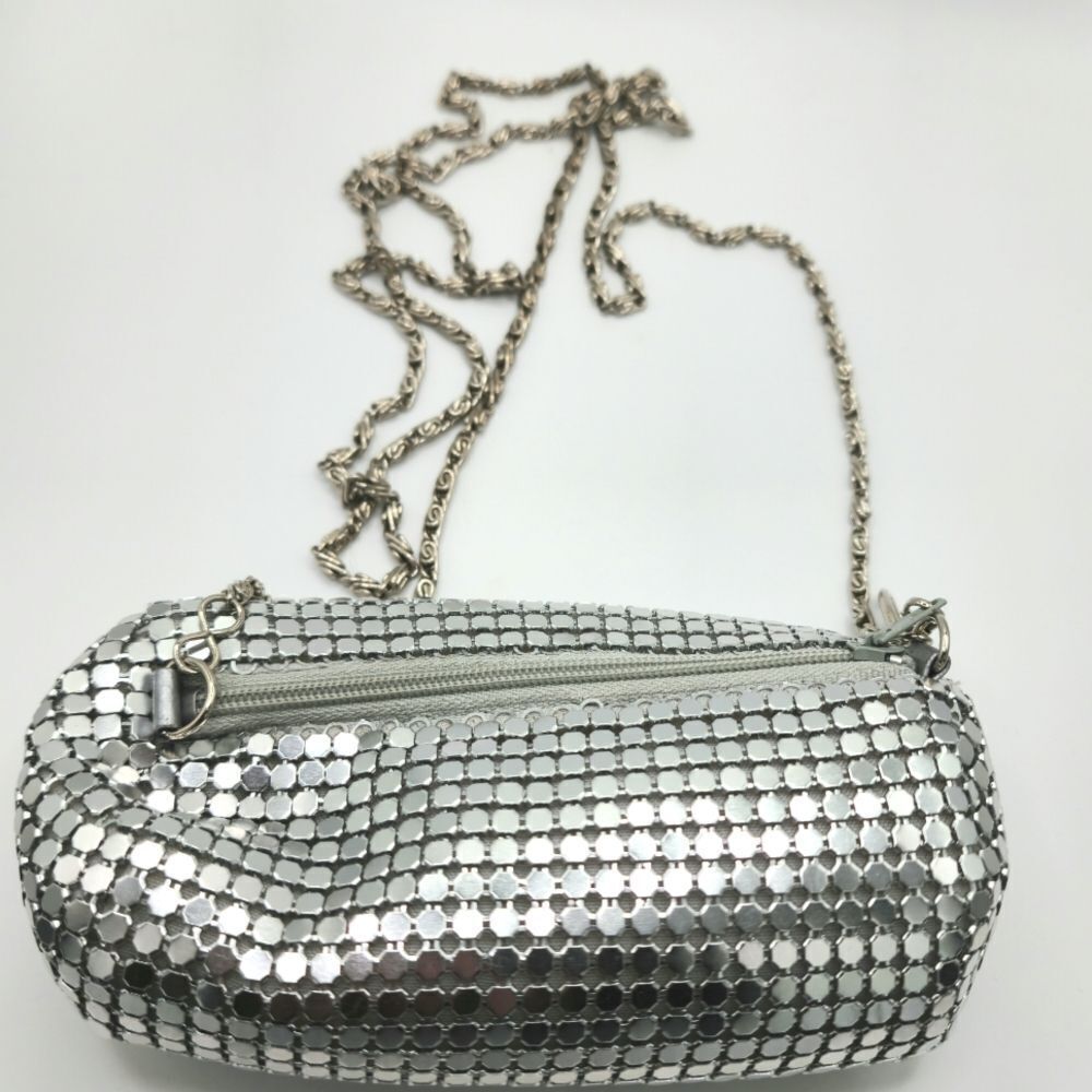 Vintage Silver Mesh Mini Crossover Bag